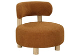 903167 Zonie Boucle Upholstered Barrel Back Accent Chair Orange