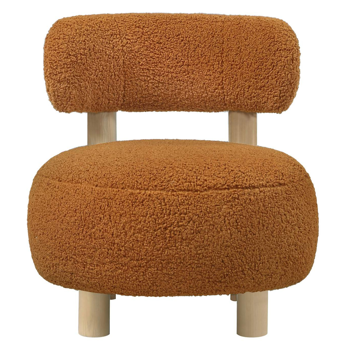 903167 Zonie Boucle Upholstered Barrel Back Accent Chair Orange