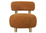 903167 Zonie Boucle Upholstered Barrel Back Accent Chair Orange