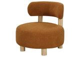 903167 Zonie Boucle Upholstered Barrel Back Accent Chair Orange