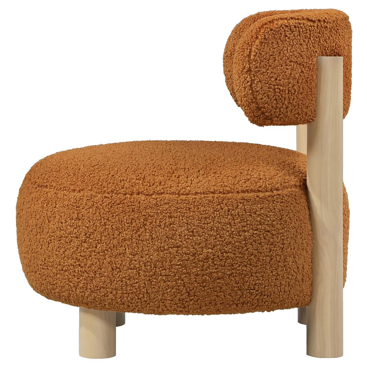 903167 Zonie Boucle Upholstered Barrel Back Accent Chair Orange