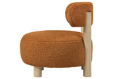 903167 Zonie Boucle Upholstered Barrel Back Accent Chair Orange