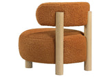 903167 Zonie Boucle Upholstered Barrel Back Accent Chair Orange