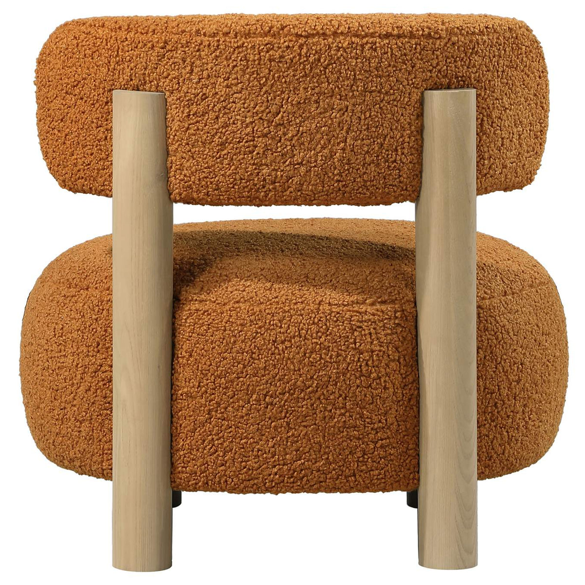 903167 Zonie Boucle Upholstered Barrel Back Accent Chair Orange