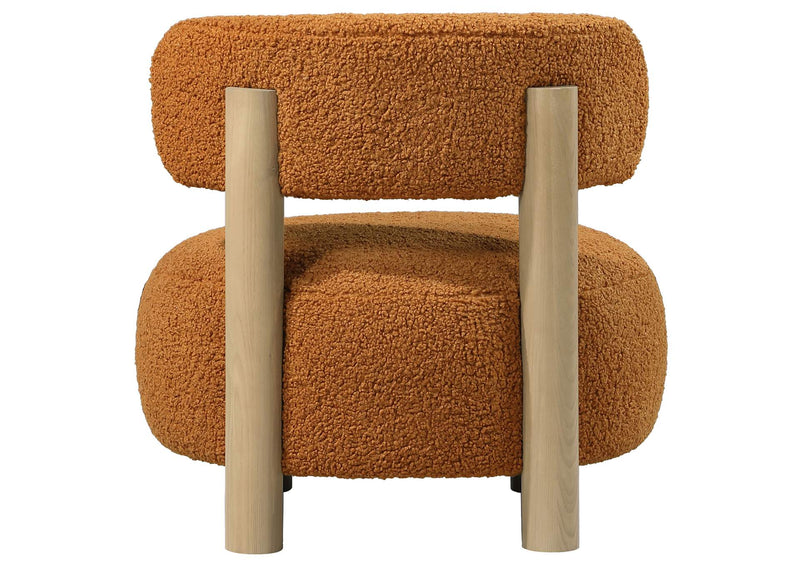 903167 Zonie Boucle Upholstered Barrel Back Accent Chair Orange