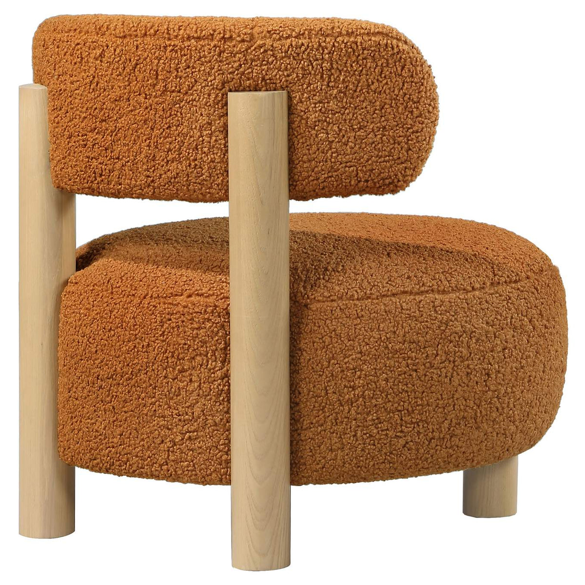 903167 Zonie Boucle Upholstered Barrel Back Accent Chair Orange