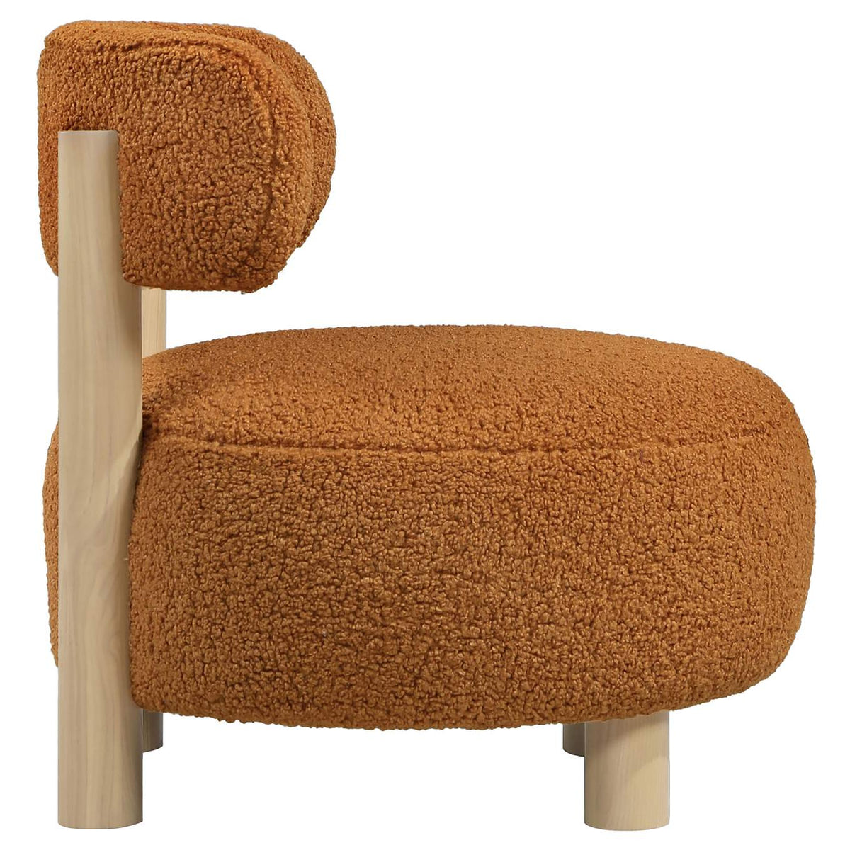 903167 Zonie Boucle Upholstered Barrel Back Accent Chair Orange