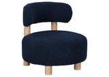 903168 Zonie Boucle Upholstered Barrel Back Accent Chair Blue