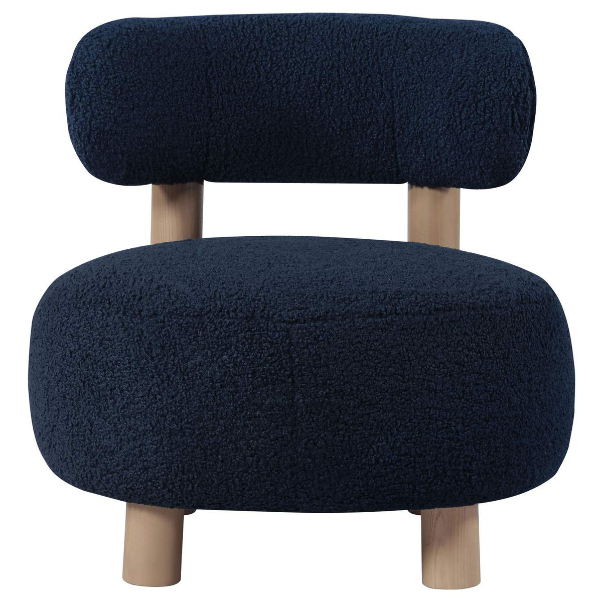 903168 Zonie Boucle Upholstered Barrel Back Accent Chair Blue