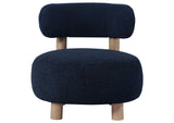 903168 Zonie Boucle Upholstered Barrel Back Accent Chair Blue