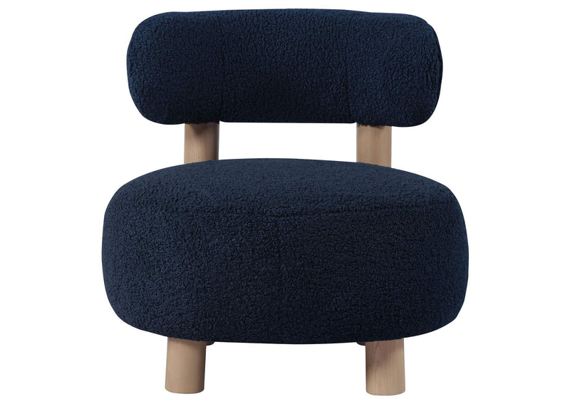 903168 Zonie Boucle Upholstered Barrel Back Accent Chair Blue