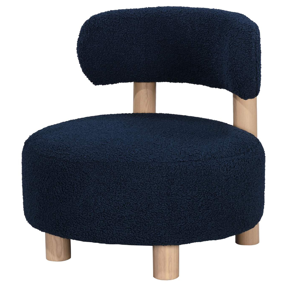903168 Zonie Boucle Upholstered Barrel Back Accent Chair Blue