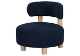 903168 Zonie Boucle Upholstered Barrel Back Accent Chair Blue