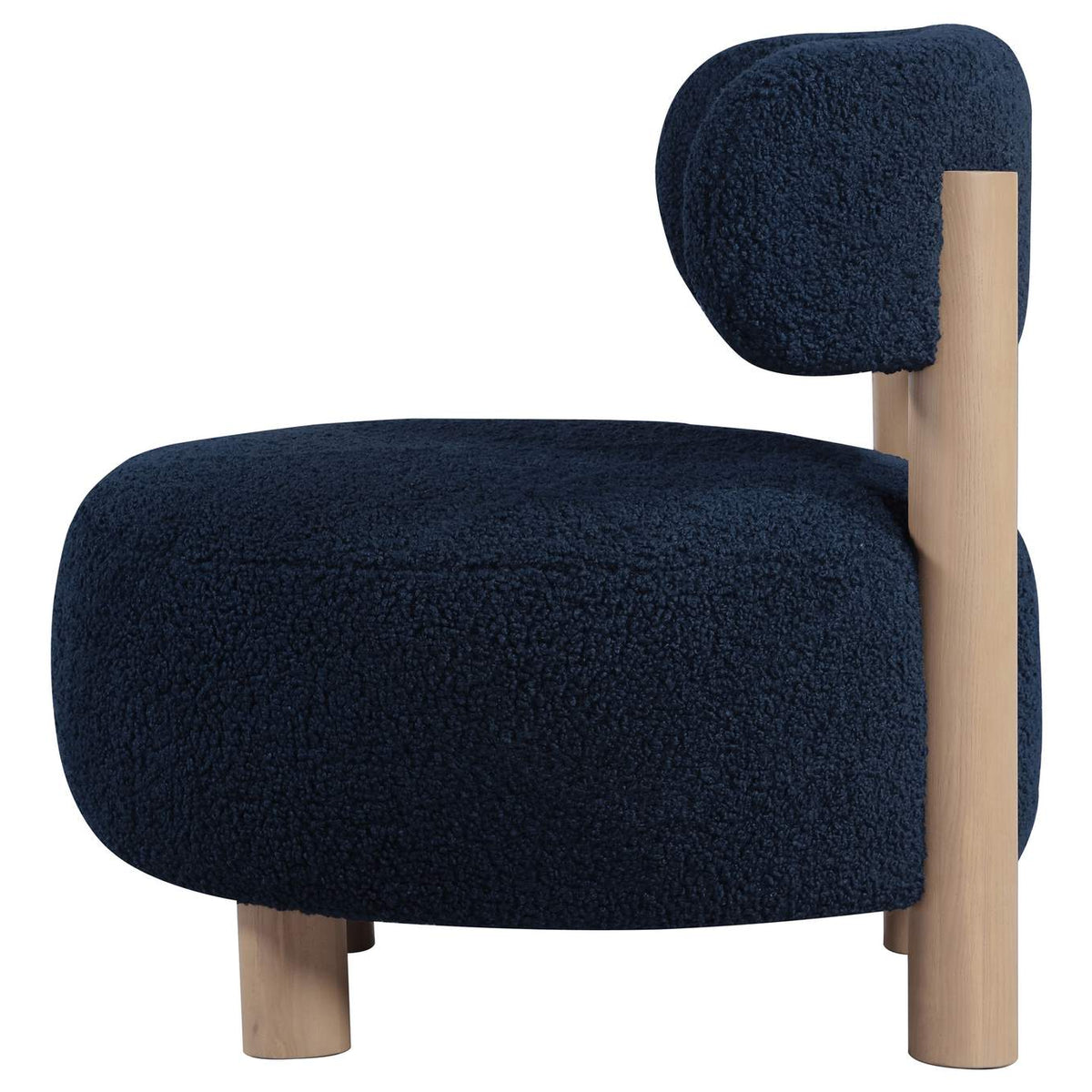903168 Zonie Boucle Upholstered Barrel Back Accent Chair Blue