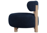903168 Zonie Boucle Upholstered Barrel Back Accent Chair Blue