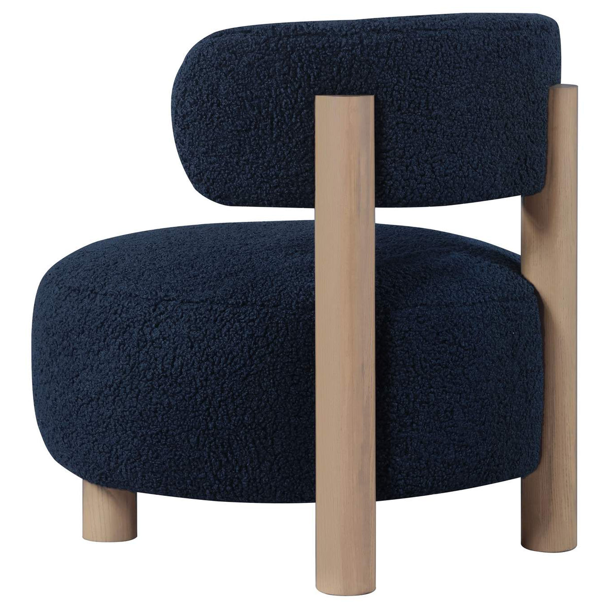 903168 Zonie Boucle Upholstered Barrel Back Accent Chair Blue