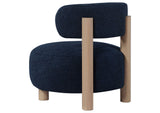 903168 Zonie Boucle Upholstered Barrel Back Accent Chair Blue