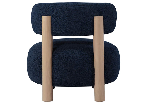 903168 Zonie Boucle Upholstered Barrel Back Accent Chair Blue