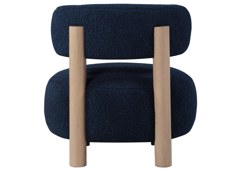 903168 Zonie Boucle Upholstered Barrel Back Accent Chair Blue