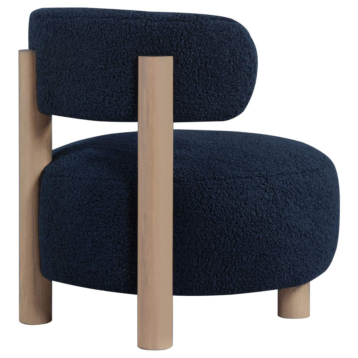 903168 Zonie Boucle Upholstered Barrel Back Accent Chair Blue