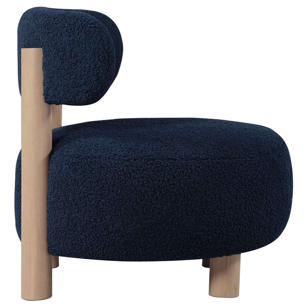 903168 Zonie Boucle Upholstered Barrel Back Accent Chair Blue