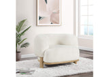903169 Lawler Upholstered Barrel Back Accent Chair Ivory and Natural