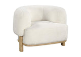 903169 Lawler Upholstered Barrel Back Accent Chair Ivory and Natural