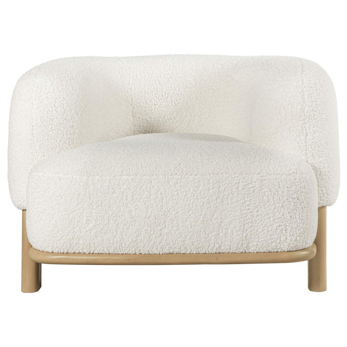903169 Lawler Upholstered Barrel Back Accent Chair Ivory and Natural
