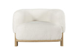 903169 Lawler Upholstered Barrel Back Accent Chair Ivory and Natural