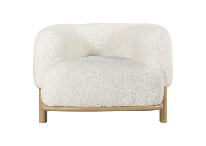 903169 Lawler Upholstered Barrel Back Accent Chair Ivory and Natural