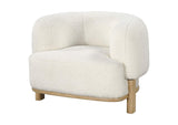 903169 Lawler Upholstered Barrel Back Accent Chair Ivory and Natural