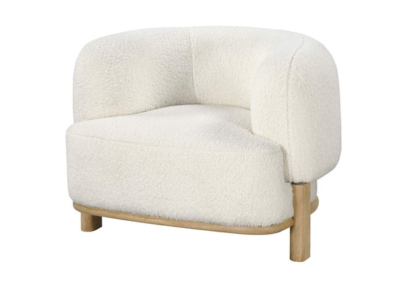 903169 Lawler Upholstered Barrel Back Accent Chair Ivory and Natural