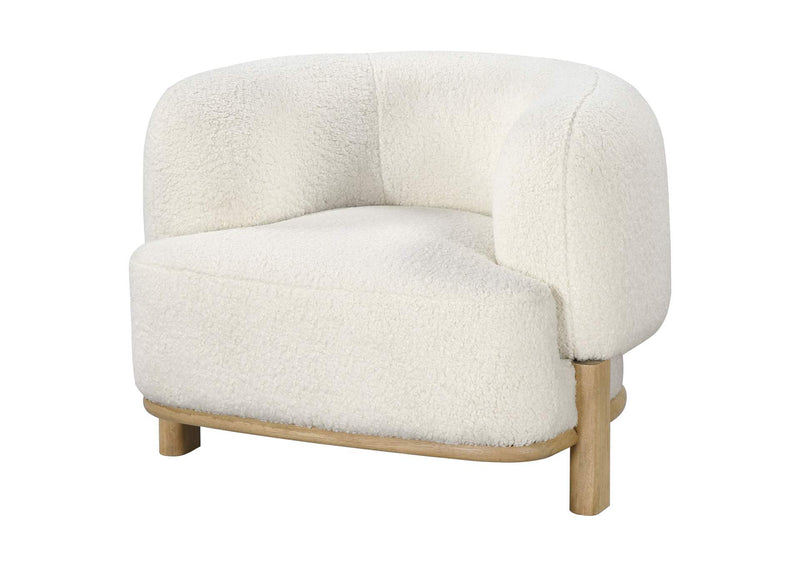 903169 Lawler Upholstered Barrel Back Accent Chair Ivory and Natural