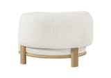 903169 Lawler Upholstered Barrel Back Accent Chair Ivory and Natural