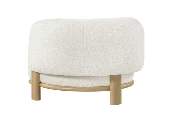 903169 Lawler Upholstered Barrel Back Accent Chair Ivory and Natural