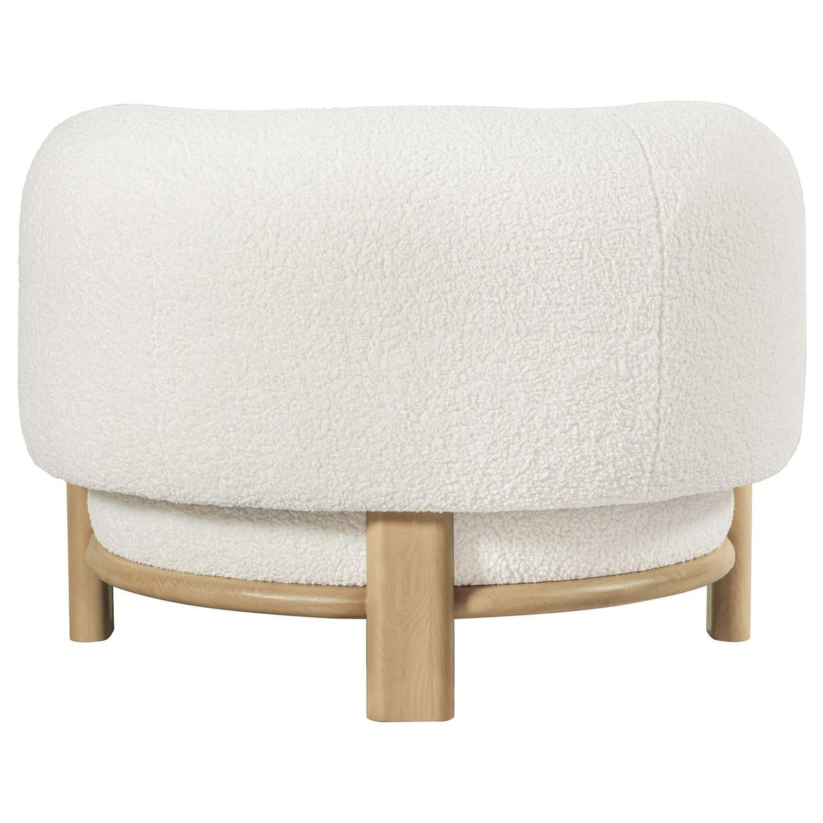 903169 Lawler Upholstered Barrel Back Accent Chair Ivory and Natural