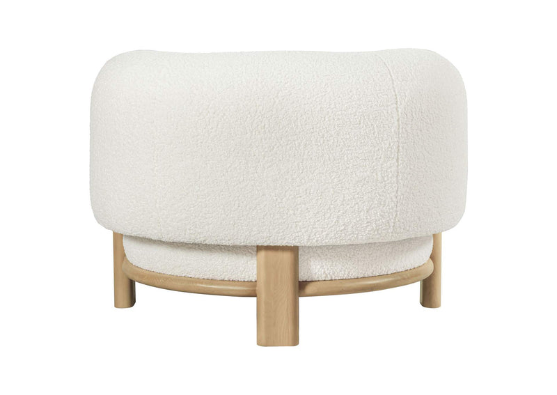 903169 Lawler Upholstered Barrel Back Accent Chair Ivory and Natural
