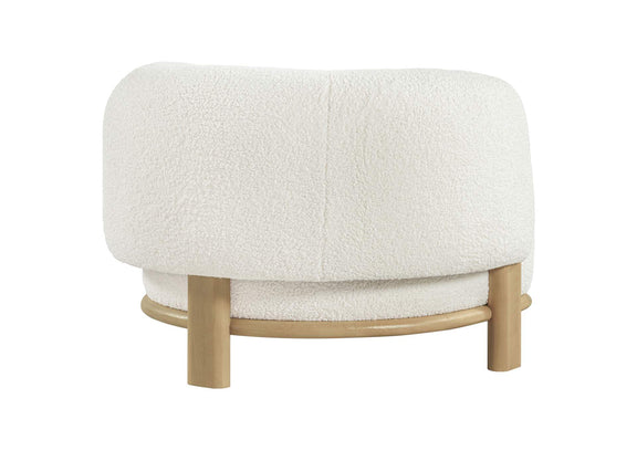 903169 Lawler Upholstered Barrel Back Accent Chair Ivory and Natural