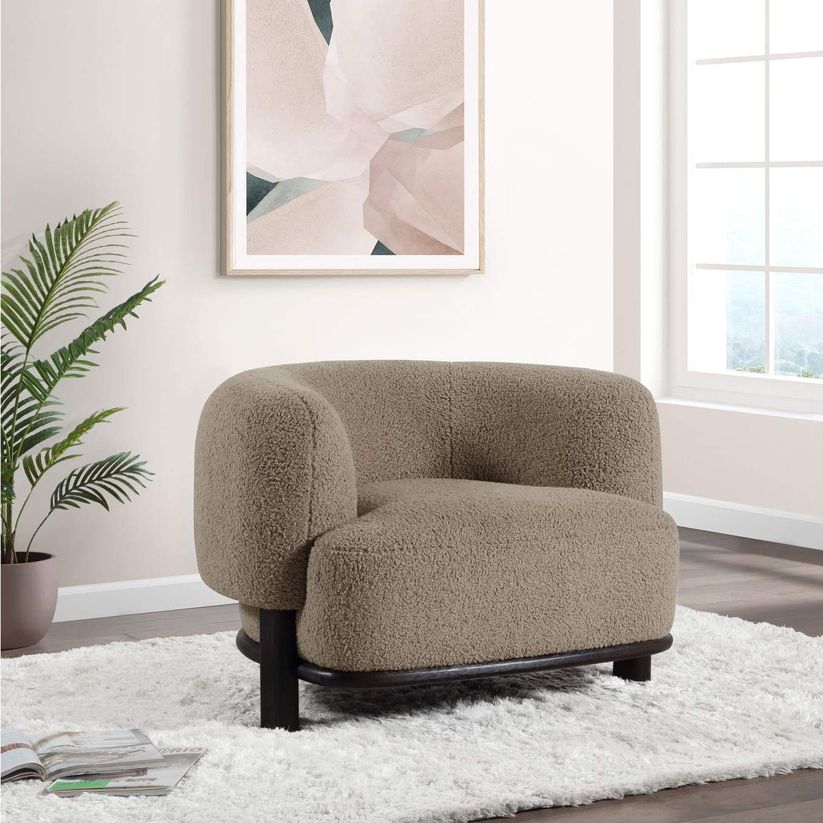903170 Lawler Upholstered Barrel Back Accent Chair Brown and Black