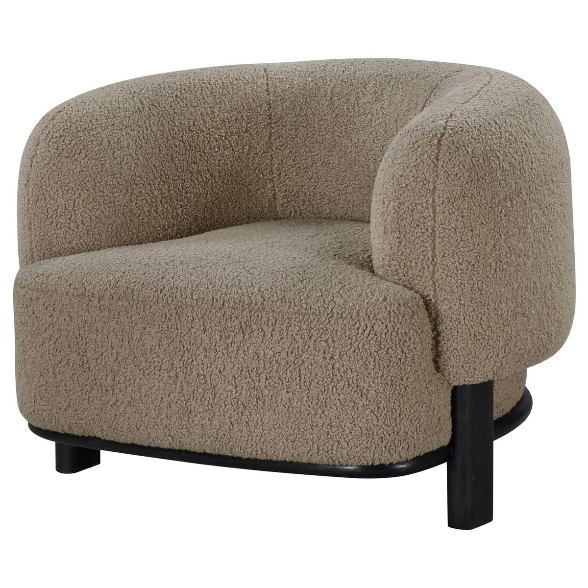 903170 Lawler Upholstered Barrel Back Accent Chair Brown and Black