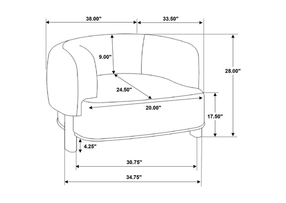 903170 Lawler Upholstered Barrel Back Accent Chair Brown and Black