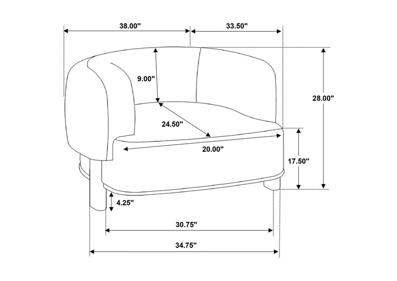 903170 Lawler Upholstered Barrel Back Accent Chair Brown and Black