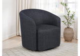 903223 Mossbrook Fabric Upholstered Swivel Accent Chair Anthracite