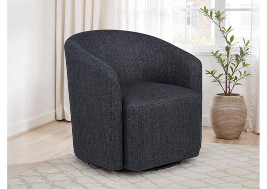 903223 Mossbrook Fabric Upholstered Swivel Accent Chair Anthracite