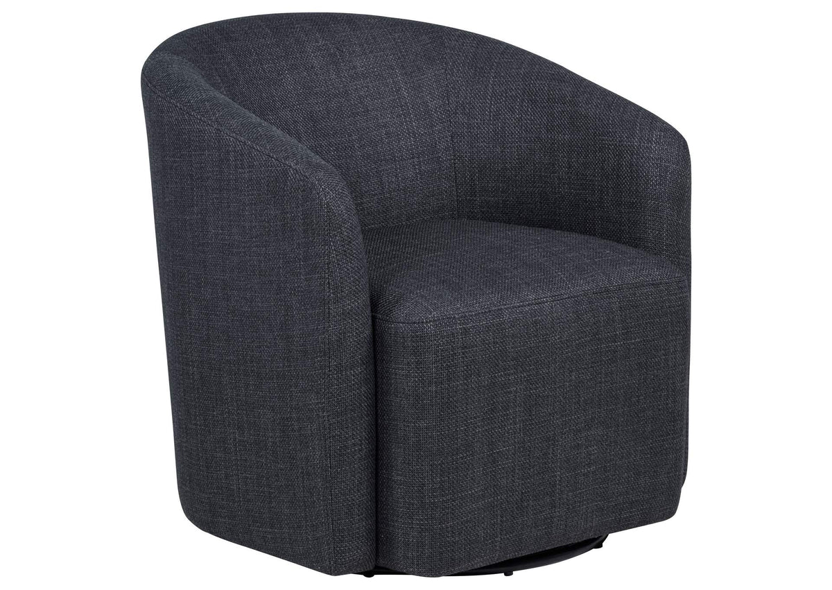 903223 Mossbrook Fabric Upholstered Swivel Accent Chair Anthracite