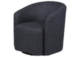 903223 Mossbrook Fabric Upholstered Swivel Accent Chair Anthracite