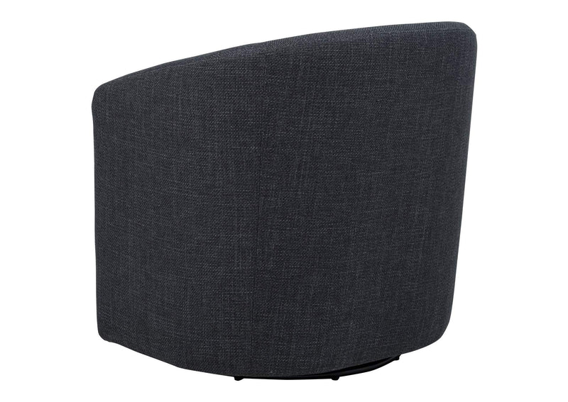 903223 Mossbrook Fabric Upholstered Swivel Accent Chair Anthracite