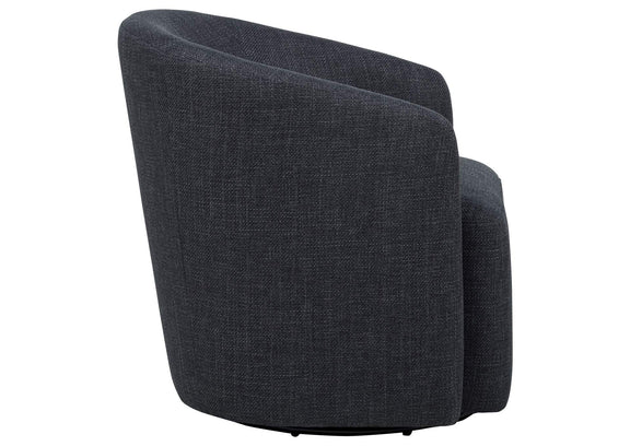 903223 Mossbrook Fabric Upholstered Swivel Accent Chair Anthracite