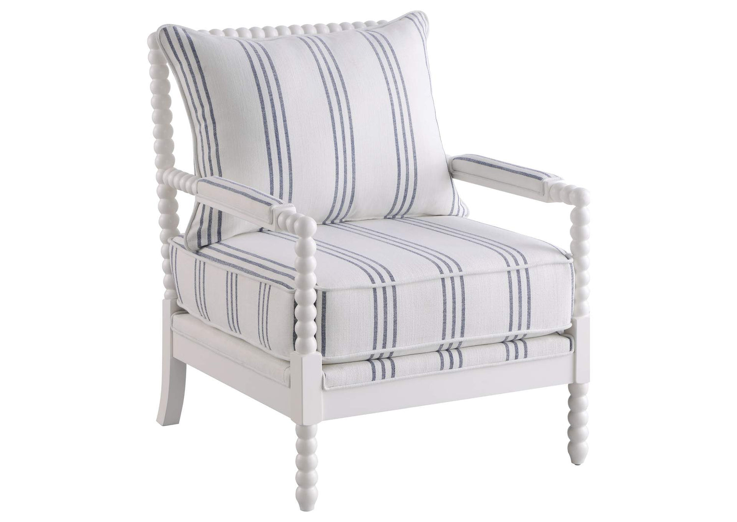 Blanchett Upholstered Bobbin Accent Chair White