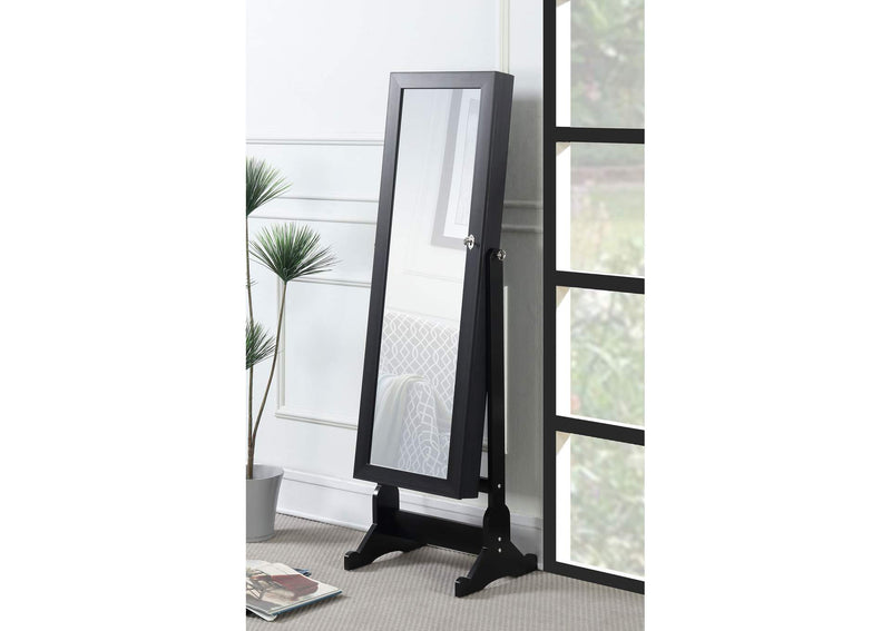 904039 Tutuola Cheval Mirror with Jewelry Storage Black